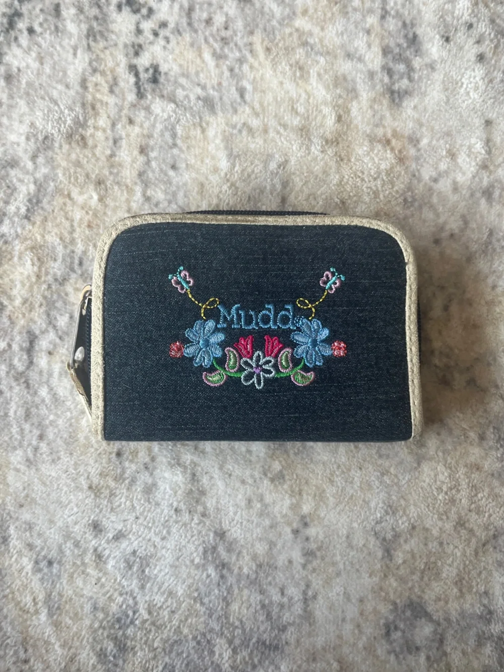 Y2K Mudd dark denim zip-around wallet  🌸